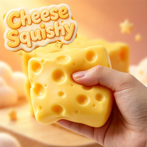 1 pièce Squishy anti-stress jaune en forme de fromage, jouet sensoriel alimentaire original, anti-stress pour les mains, type <span class=keywords><strong>Vaseline</strong></span>, balles anti-stress pour adultes - Product Image 2