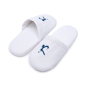 Logo personnalisé en gros brodé jetable unisexe blanc doux gaufré <span class=keywords><strong>éponge</strong></span> mariage hôtel hôpital <span class=keywords><strong>Spa</strong></span> événement pantoufles - Product Image 5