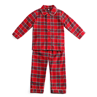 Pyjamas de Noël en Flanelle Tartan Prêts à Expédier pour Bébés Filles et Garçons, Vêtements Enfants en Gros, Ensembles Personnalisés en Dentelle