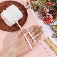 Cordon élastique plat en nylon et spandex blanc de 5 mm, souple et extensible, en rouleau pour couture, artisanat, bijoux, macramé, nœuds, perlage, bricolage, 20 verges
