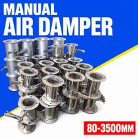 Régulateur de débit d'air manuel en acier inoxydable 304 sur mesure pour système de ventilation, vanne papillon ronde ou rectangulaire pour conduits CVC