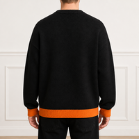 Pull en tricot décontracté pour homme avec logo personnalisé, motif tricoté, manches longues, col rond, pull en tricot pour homme