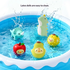 Jouet à mâcher interactif en latex couineur pour <span class=keywords><strong>chien</strong></span>, motif dinosaure de dessin animé, pour usage quotidien, pour chiens de petite/moyenne taille, nettoyage des dents et soulagement de l'ennui - Product Image 3