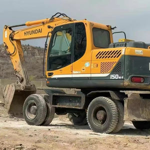 Excavadora de cadenas HYUNDAI 150W-9 usada y confiable, de 13 toneladas, para manipulación de materiales. Excavadora de ruedas Hyundai usada coreana. - Product Image 1