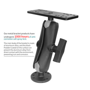 VINmounts 1.5in Ball Fish Finder Mount Rectangle Base 8.7cm Dual Socket Arm Marine Electronics <b>Bracket</b> Universal Kayak Holder - Product Image 3