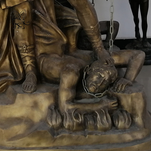 Statua in Bronzo dell'Arcangelo Michele a Grandezza Naturale, Stile Occidentale, Famosa Scultura Religiosa in Ottone con Angelo Gabriele e Diavolo - Product Image 6
