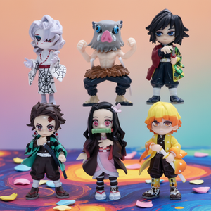 5 Diseños de Figuras de Demon Slayer, Set de 6 Piezas, Figuras de Acción de Anime Japonés, <span class=keywords><strong>Tanjiro</strong></span>, Nezuko, Zenitsu, Figuras Decorativas de PVC, Estatuas de Juguete - Product Image 3