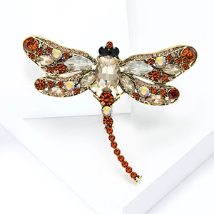 Usine directe 8 pièces 2025 rétro européen et américain strass libellule broche en acier inoxydable bijoux pour cadeau ou fête - Product Image 4