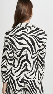 Nuevo diseño con cuello entallado manga larga estampado de <span class=keywords><strong>cebra</strong></span> un botón Casual <span class=keywords><strong>Blazer</strong></span> para mujer - Product Image 3