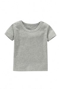 <span class=keywords><strong>Camiseta</strong></span> básica personalizada Unisex para niños pequeños, camisetas 100% de algodón de manga corta de Color sólido liso en blanco, camisetas para niños y niñas - Product Image 2