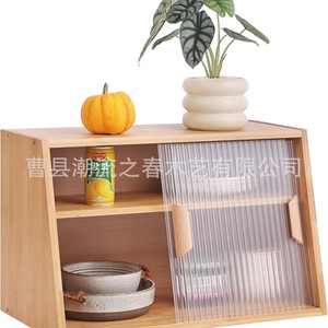 Cross-border wooden small glass <b>storage</b> cabinet, desktop <b>storage</b> cabinet, tea cabinet, home dining <b>sideboard</b>, solid wood - Product Image 5