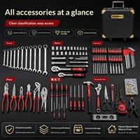 Meilleure vente transfrontalière : Coffret d'outils de réparation automobile en acier au carbone, 187/399 pièces, avec clé à cliquet et douilles rapides