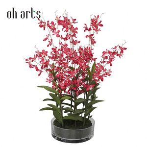 Oh Arts, Nuevo Producto, Flores de Orquídea Artificiales, Orquídea de Tacto Real en Maceta de Vidrio, Orquídeas Simuladas en Maceta para Interiores - Product Image 1
