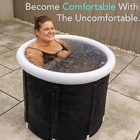 Baignoire pliante portable à 5 couches en PVC autoportante et gonflable pour une utilisation intérieure/extérieure pour la salle de bain et l'espace extérieur