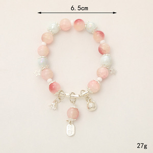 Nueva pulsera de cuentas de cristal esmaltado de gama alta, exquisita pulsera Simple Ins, ajuste de bisel en forma de mariposa, regalo Perfecto para parejas - Product Image 1