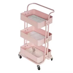 Chariot de rangement pour salle de bain facile à déplacer en métal mince à 3 couches Techniques de laque pour le stockage des épices alimentaires pour le salon - Product Image 3