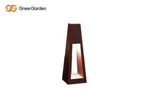 Caja DE LUZ DE ACERO Corten, bolardo de luz de césped, pilares exteriores, jaula de bolardo de luz de jardín - Product Image 3