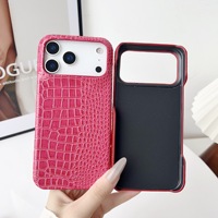 Étui de protection rigide en cuir PU effet crocodile de luxe pour iPhone 17 16 15 14 13 12 11 Pro Max