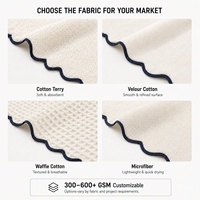 Serviette en coton personnalisée à bords festonnés, serviette de bain douce en tissu éponge, serviette de plage avec logo brodé pour hôtel, vente au détail et en gros