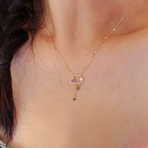 Collana Cristiana da Donna FY-N925 in Argento Sterling S925 Placcato Oro 18K con Design a Nuvola Personalizzabile e Zirconi Multicolore - Product Image 3