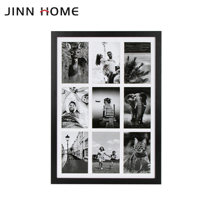 Cắt Dán hình ảnh khung trong màu đen với màu trắng Mat 9 cái hình ảnh hiển thị ngang và dọc định dạng cho tường trang trí - Product Image 2