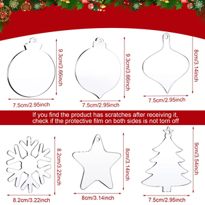 Tùy Chỉnh Acrylic Giáng Sinh Trang Trí Trống Cây Giáng Sinh Treo Mặt Dây Chuyền Sao Giáng Sinh Trang Trí Cho Xmas <span class=keywords><strong>DIY</strong></span> Thủ Công - Product Image 2