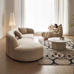 Hiện đại 7 chỗ ngồi Kem gió đám mây sofa thiết kế tối giản với chần tính năng vải nén miếng bọt biển đầy cho khách sạn sử dụng - Product Image 4