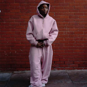 女性用プレーントラックスーツ高品質重い重量トラックスーツピンクユニセックストラックスーツ女性用 - Product Image 2