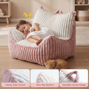 Sofá Infantil Portátil de Tela de Pana Resistente, Relleno de Espuma, Cómodo Sillón Tipo Puff para Dormitorio Infantil, Gran Venta - Product Image 5