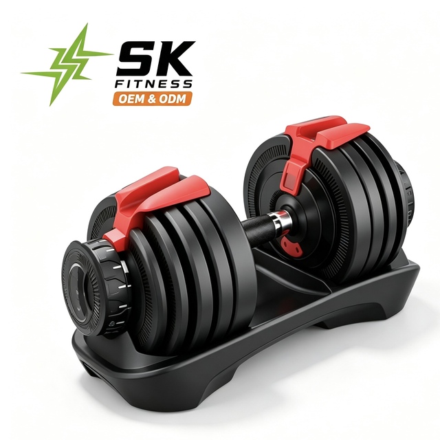 SK Adjustable 5-40KGS 10-90LBS Multi-weight Options Dumbbell Set Anti-Slip Nylon Handle Custom Logo Weight Training Dumbbell