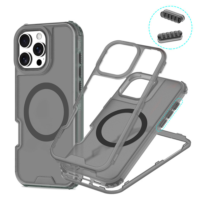 Heavy Duty Magnetic Cover Wireless Charging Phone Back Cover Frosted Case 360 Lining for IPhone 16 Pro Max 15 14 13