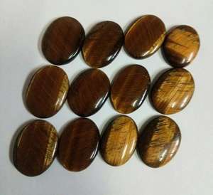 Hermosa Natural Ojo de Tigre suelto cabujón Oval forma de piedras preciosas hecho a mano - Product Image 3