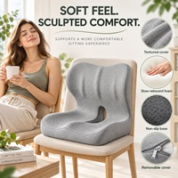 Ensemble de coussins ergonomiques en mousse à mémoire de forme pour siège et dossier avec soutien lombaire pour chaises de bureau et usage domestique