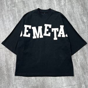 Camiseta de Diseño Personalizada de Alta Calidad en Algodón, Estilo Urbano, Negra, de Gran Gramaje, Fabricante de Camisetas con Serigrafía, Camiseta Oversize - Product Image 1