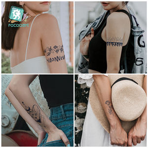 女性和女孩永久纹身，逼真的临时纹身防水持久，指甲花纹身，两周纹身 - Product Image 4