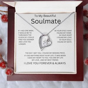 สร้อยคอจี้รูปหัวใจทองแดง My Beautiful Soulmate พร้อมการ์ดข้อความแบบกำหนดเอง - ของขวัญวันวาเลนไทน์สุดโรแมนติกแบบคลาสสิกสำหรับคู่รัก - Product Image 6