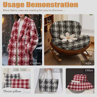 Plaid rouge à carreaux en fausse fourrure de cachemire, couverture épaisse et chaude en microfibre pour canapé, lit, bureau, maison
