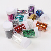 Polvo de purpurina de colores surtidos en botella mezcladora prellenada de fábrica, material para manualidades DIY, para moldeo de epoxi, fabricación de slime y adornos festivos