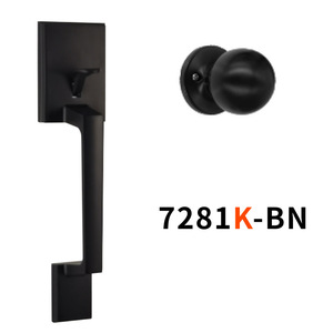 กุญแจล็อคประตูห้องนอนแบบไร้กุญแจ รุ่น 7281K-BN ผลิตจากโลหะผสมสังกะสีทันสมัย พร้อมลูกบิด ติดตั้งง่าย - Product Image 1