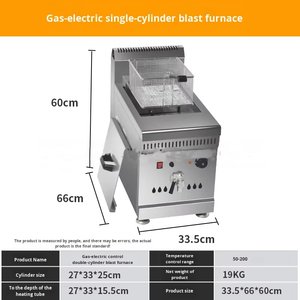 SURRI çift tanklar paslanmaz çelik masaüstü ticari gaz fritöz 18L + 18L - Product Image 4