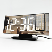 Nouvelle arrivée écran couleur numérique créatif température multifonction miroir LED grande horloge de projection