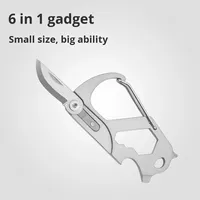 Couteau multifonctionnel en acier inoxydable Six-en-un carte de clé à outil extérieur petit couteau à outil pour une utilisation en extérieur