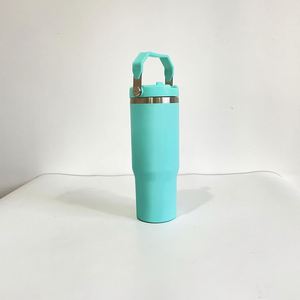 Matte Sublimation 30Oz Flip Straw Tumbler Gym Sport Car Travel Vacuum Insulated Water <b>Bottle</b> With Screw Handle Lid - Product Image 3