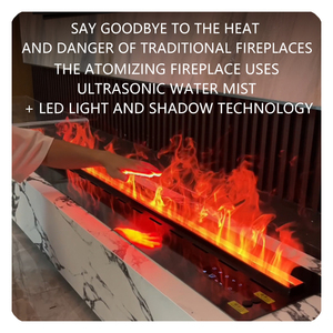 Cheminée 3D intelligente à atomisation avec flamme de vapeur colorée, cheminée décorative à brume d'eau pour intérieur, application + télécommande - Product Image 2