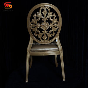 Sillas Luis de Resina Plástica Dorada de Lujo para Hotel, Venta al Por Mayor, para Banquetes, Eventos, Bodas, Alquiler de Sillas Reales - Product Image 4