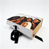Caja de Regalo Rígida Plegable Portátil Impresa a Todo Color Personalizada, con Forro de Esponja Magnética de Lujo, Lazo de Cinta, Materiales Reciclados