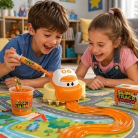 Coche de Pista de Slime Recargable Tipo-C DIY con Seguimiento Inductivo, Vagón de Inducción, Juguete Educativo Sensorial STEM para Niños, Regalo