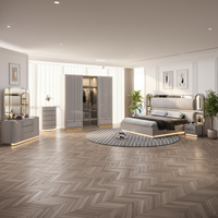 Ensembles de Chambre Complets Contemporains de Luxe Simple, Lit Double King Size, Meubles Modernes en Bois avec Rangement Intégré, Idéal pour Hôtels