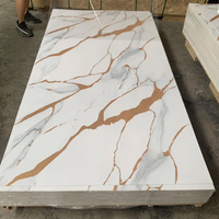 Feuille de marbre en PVC à revêtement UV haute brillance pour panneau mural intérieur