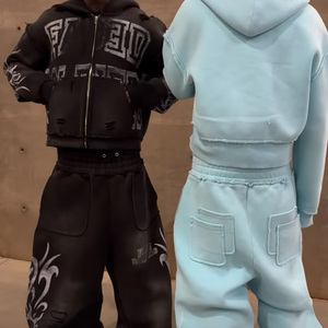 Conjunto de Sudadera con Capucha y Pantalones Deportivos Personalizados con Estampado Vintage Lavado al Ácido - Product Image 4